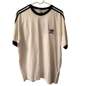 Adidas Originals Mens 3-Stripes Tee White/Black Trefoil Ringer T-Shirt  XL NEW